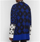 Haider Ackermann - Intarsia Wool-Panelled Cashmere and Silk-Blend Cardigan - Blue
