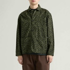Service Works Men's Patterned Easy Chef Shirt in Green Leopard