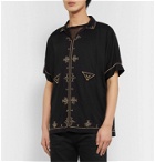 SAINT LAURENT - Embroidered Voile Shirt - Black