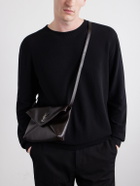 SAINT LAURENT - Cassandre-Embellished Full-Grain Leather Messenger Bag