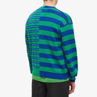 Kenzo Paris Men's Kenzo Split Striped Crew Neck in Grass Green