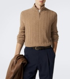 Fedeli Cable-knit cashmere half-zip sweater