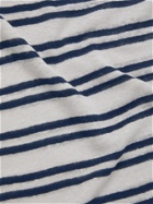 SAINT LAURENT - Striped Linen-Jersey Tank Top - Blue