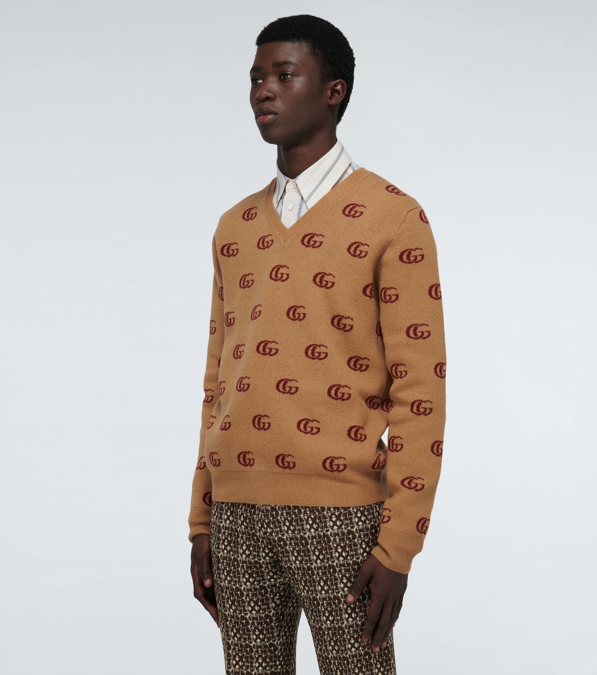 Gucci - Double G jacquard wool sweater Gucci