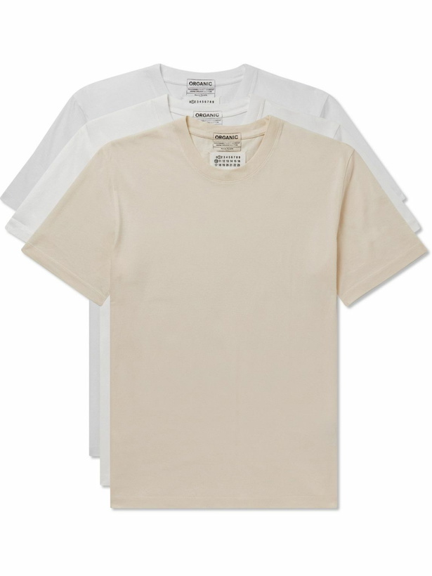 Photo: Maison Margiela - Three-Pack Organic Cotton-Jersey T-Shirts - White