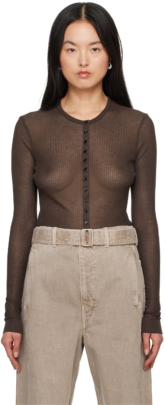 Photo: LEMAIRE Brown Seamless Cardigan