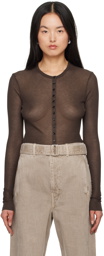 LEMAIRE Brown Seamless Cardigan