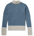 Jacquemus - Pierre Distressed Colour-Block Ribbed Merino Wool Sweater - Blue