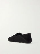 John Lobb - Kingston II Collapsible-Heel Suede Loafers - Black