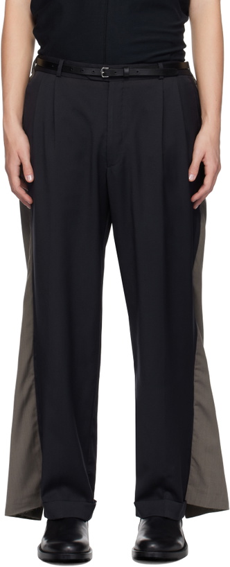 Photo: HODAKOVA Navy & Taupe Double Suit Trousers
