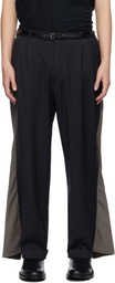 HODAKOVA Navy & Taupe Double Suit Trousers