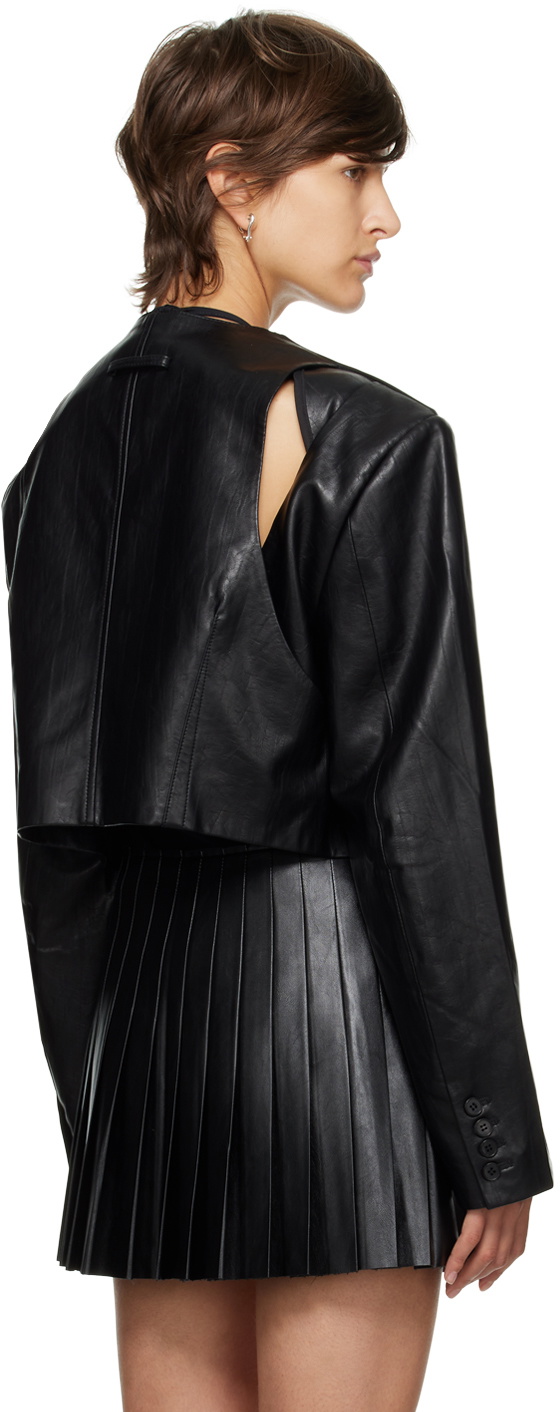 Lesugiatelier Black Cut Out Cropped Blazer Lesugiatelier