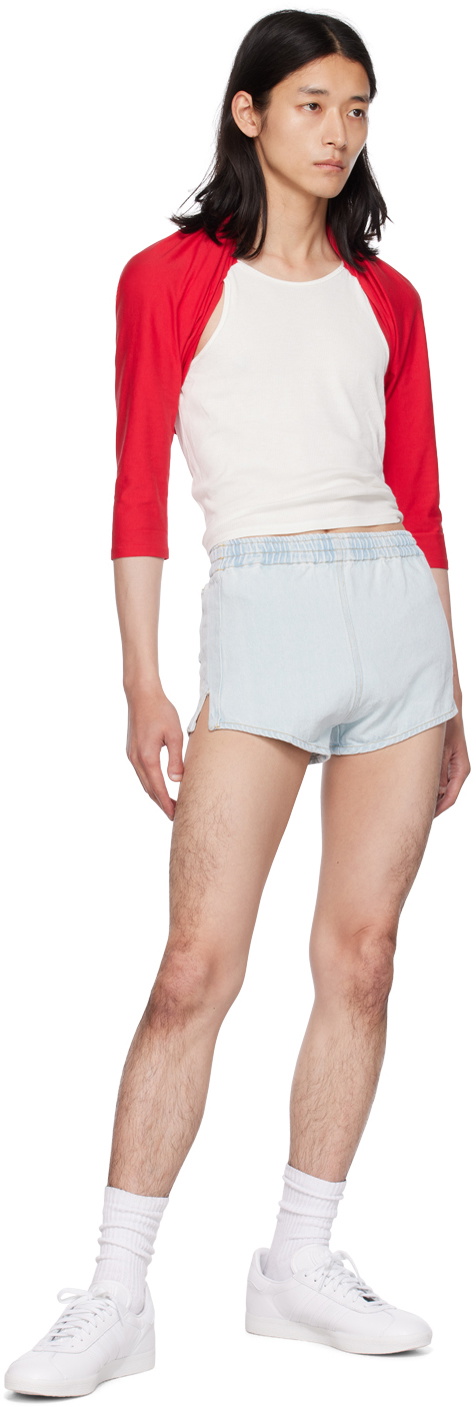 Alled-Martinez Blue Vented Denim Shorts