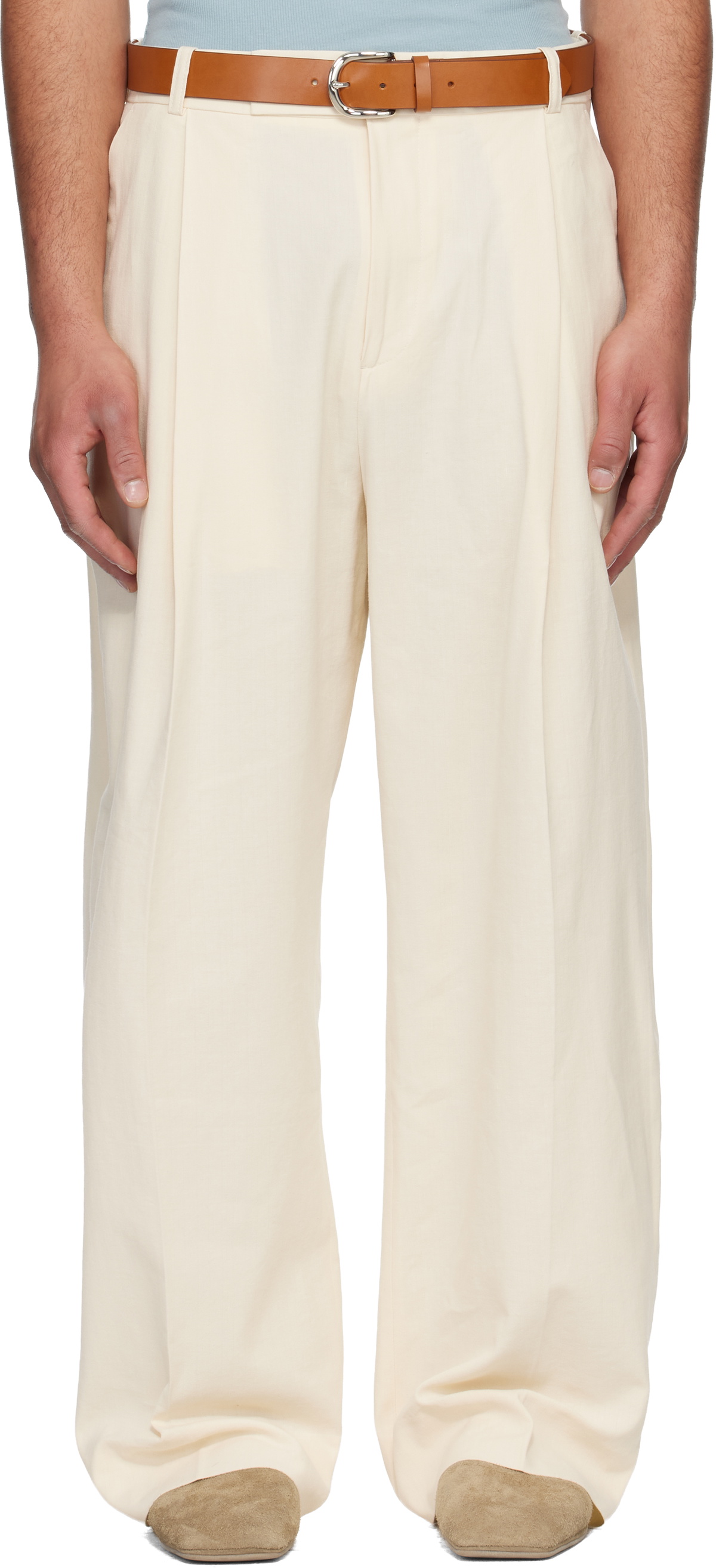 Studio Nicholson - Bionda Wide-Leg Cropped Pleated Virgin Wool