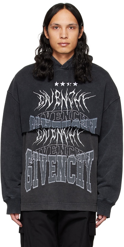 Photo: Givenchy Gray Overlapped Hoodie