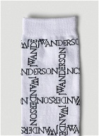 JW Anderson - Logo Grid Long Socks in White