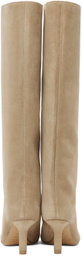 MM6 Maison Margiela Beige Anatomic Slip-On Suede Boots