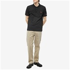 Fred Perry x Raf Simons Printed Sleeve Polo Shirt in Black