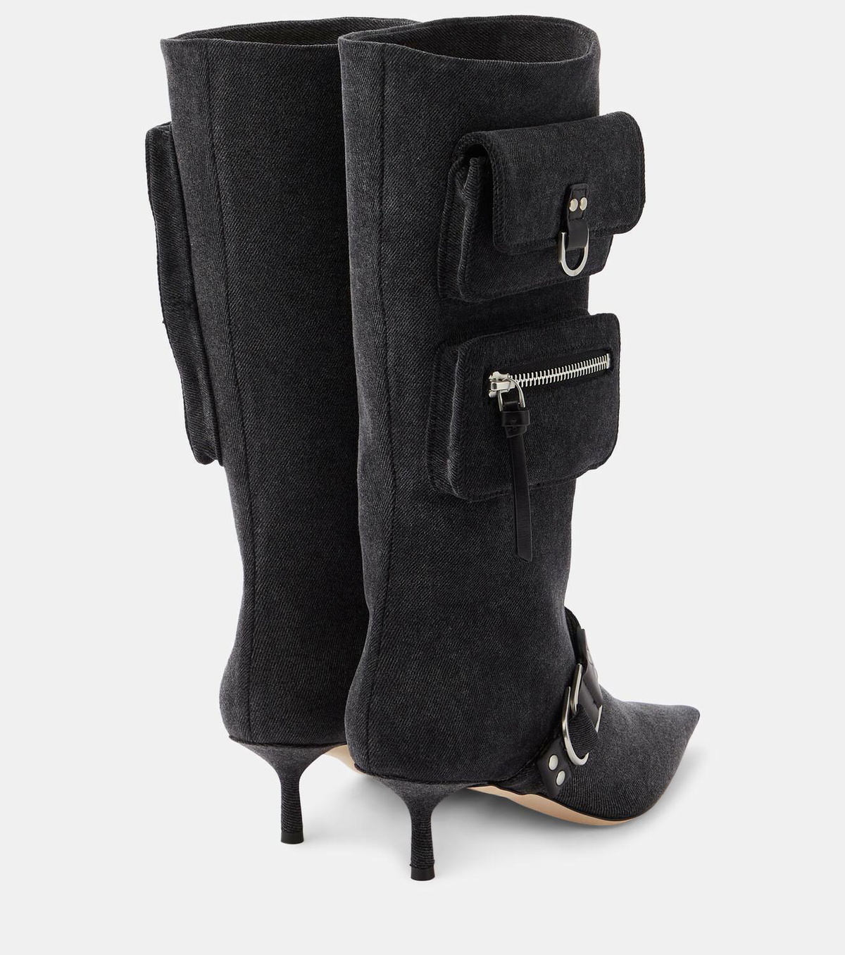 Blumarine Jeanne denim knee-high boots
