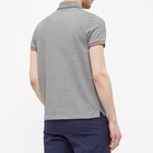 Moncler Men's Classic Logo Polo Shirt in Steel Grey