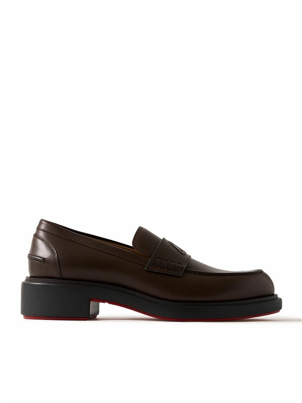 Photo: Christian Louboutin - Urbino Moc Leather Penny Loafers - Brown