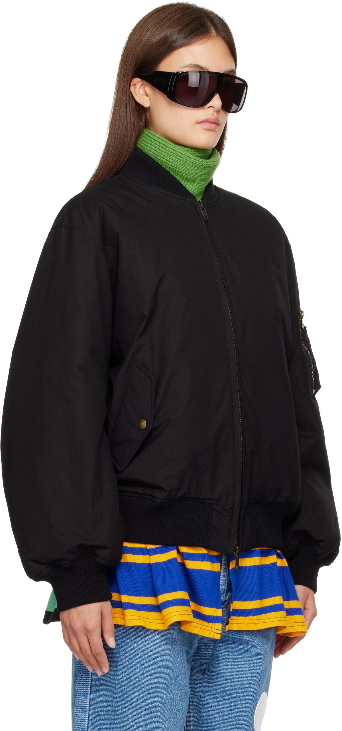 Stefan Cooke Black Rugby Skirt MA-1 Bomber Jacket