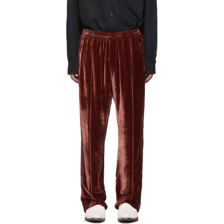 Photo: Our Legacy Red Velvet Sidestripe Lounge Pants