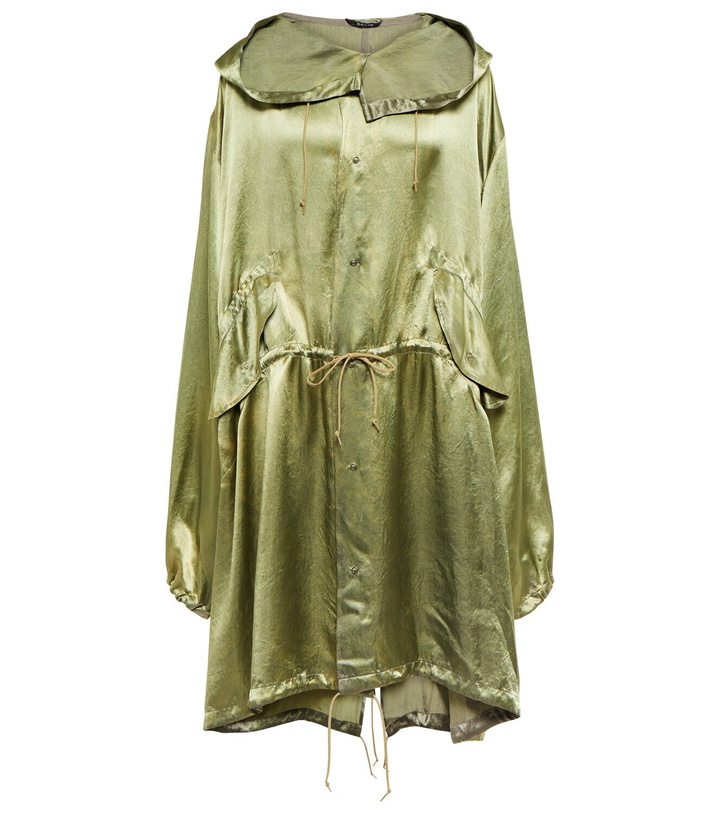 Photo: Maison Margiela Hooded satin midi parka dress
