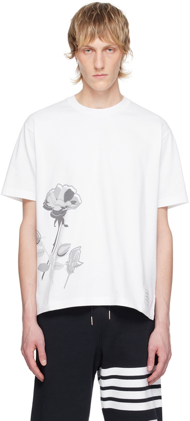 Photo: Thom Browne White Printed T-Shirt