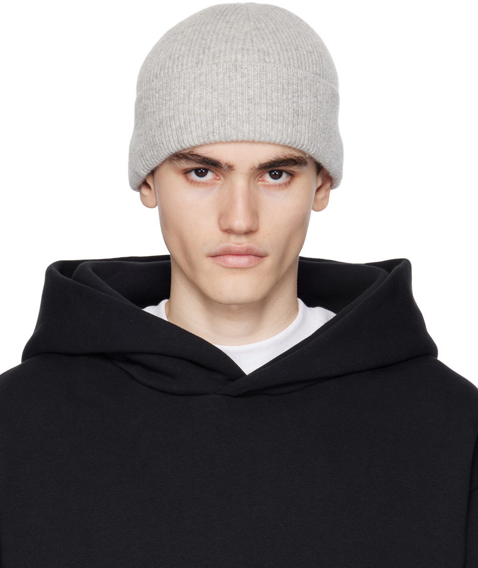 Acne Studios Gray Ribbed Beanie Acne Studios