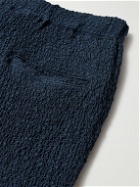 Blue Blue Japan - Straight-Leg Checked Seersucker Drawstring Trousers - Blue