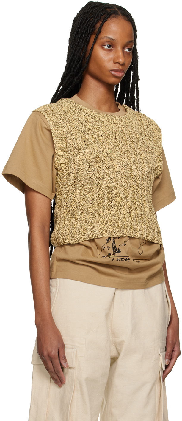 Story mfg. Yellow & Taupe Flo Vest