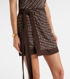 SIR Astrid printed open-back minidress