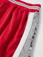 ICECREAM - Straight-Leg Logo-Embroidered Mesh Shorts - Red