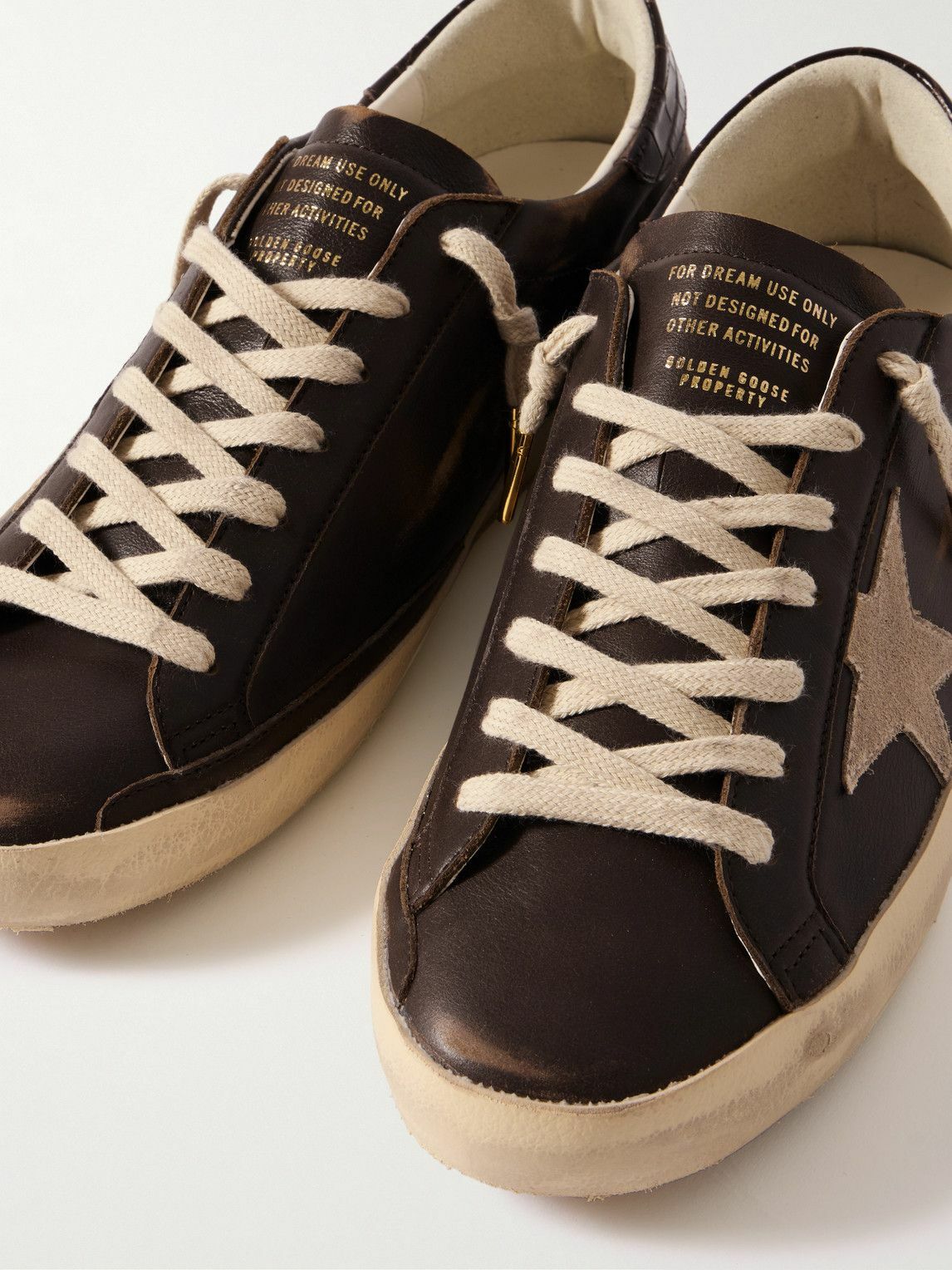 GOLDEN GOOSE Leather-Trimmed Suede Sneakers/海外限定商品 GOLDEN GOOSE Leather-Trimmed Suede Sneakers/海外限定商品