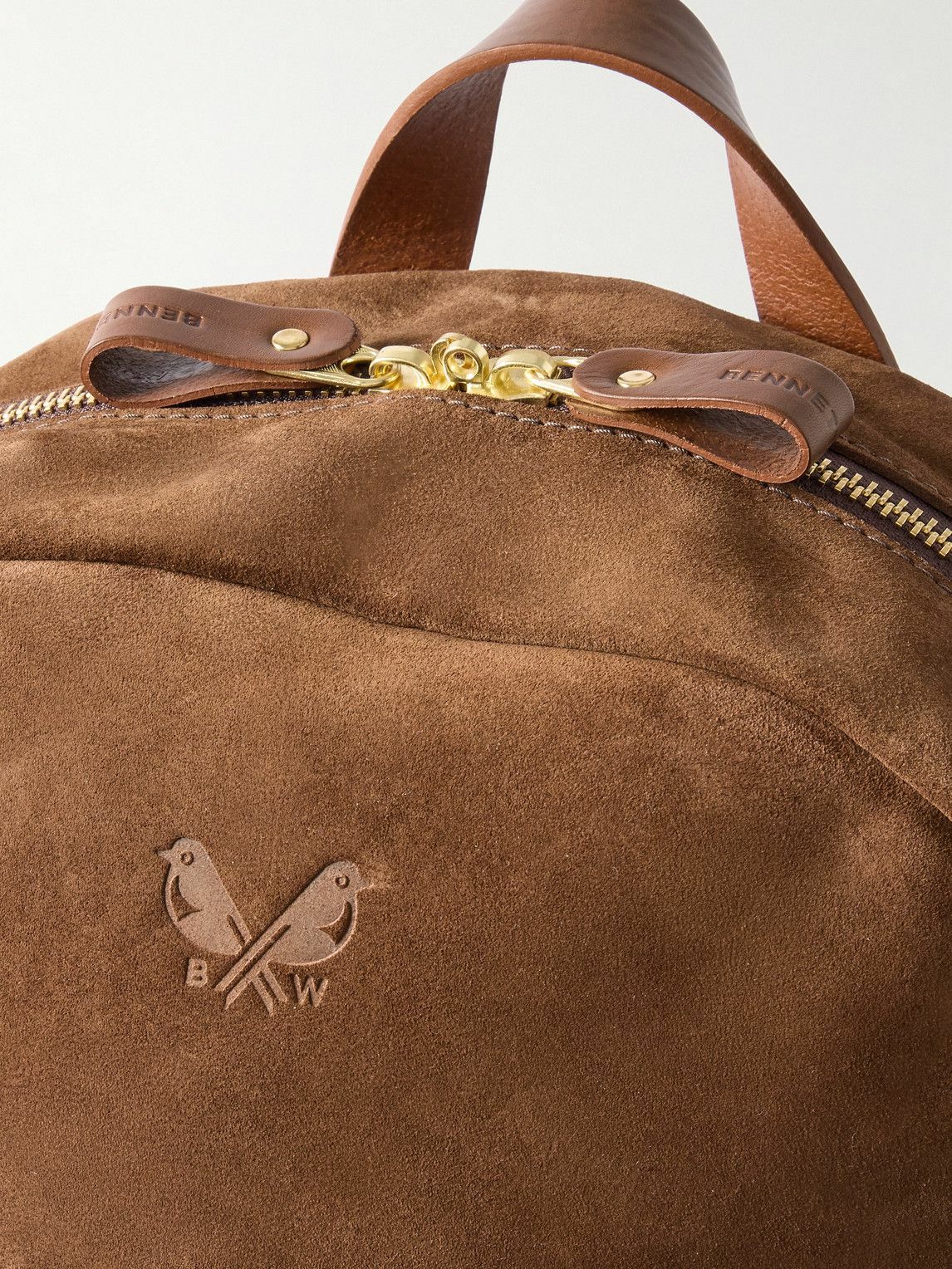 Bennett Winch - Leather-Trimmed Suede Backpack