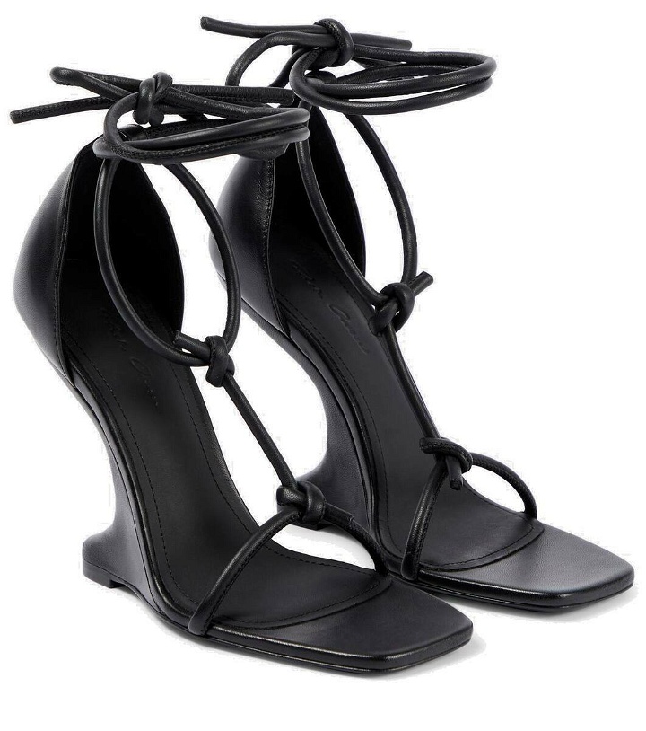 Photo: Rick Owens Cantilever leather wedge sandals