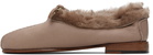 HEREU Taupe Tilla Shearling Loafers