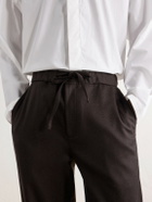 De Bonne Facture - Lounge Straight-Leg Wool Drawstring Trousers - Brown