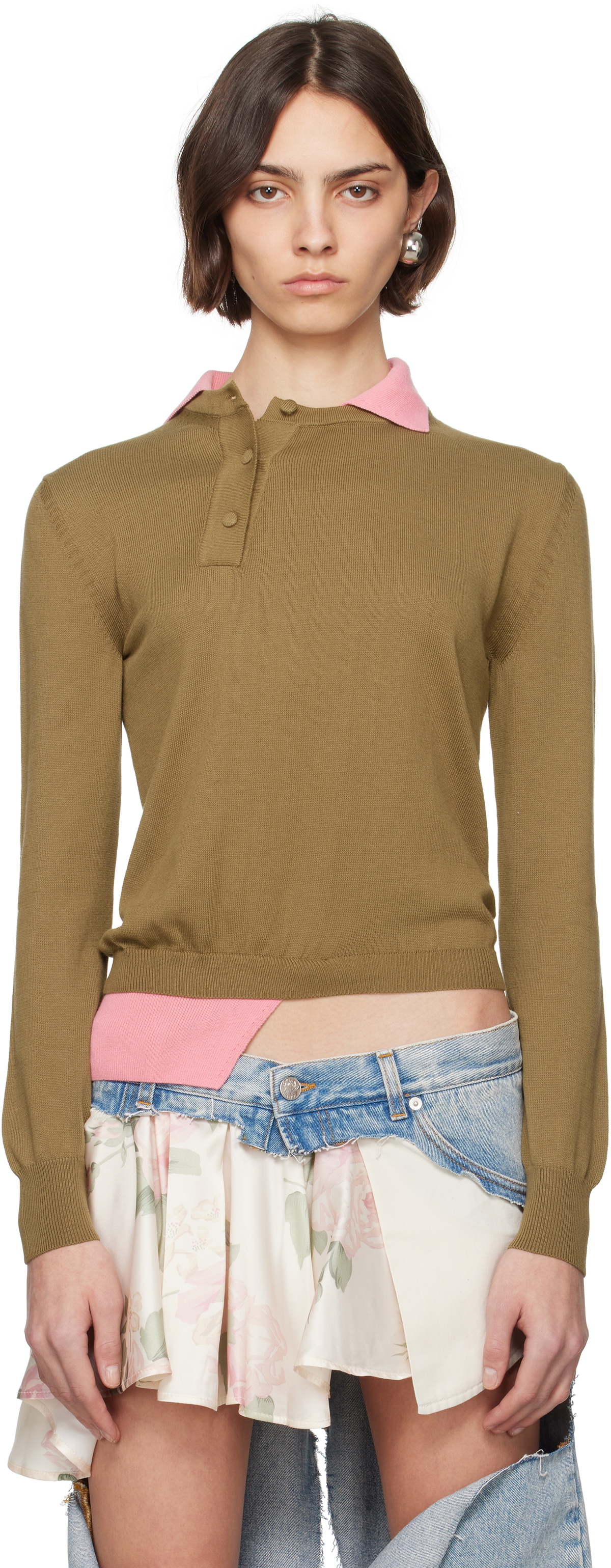 ALL-IN Beige & Pink Double Polo