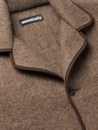Monitaly - Camp-Collar Intarsia Wool-Flannel Jacket - Brown