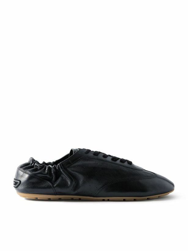 Photo: SAINT LAURENT - Lewis Full-Grain Leather Sneakers - Black