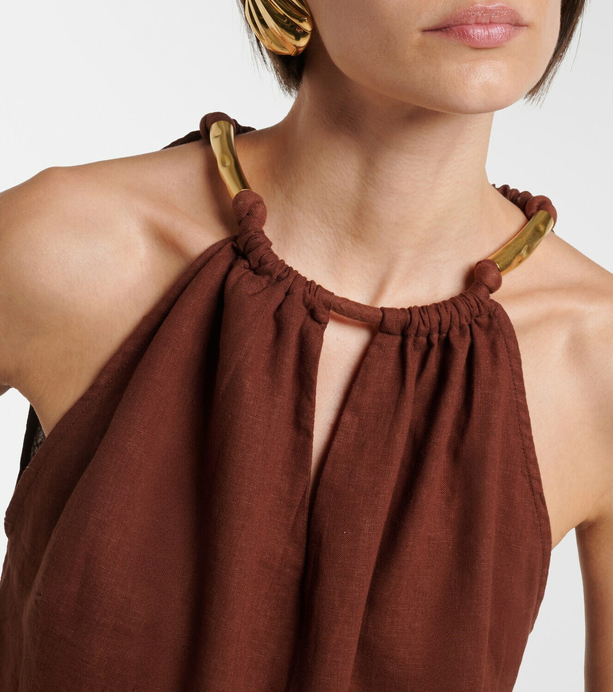 ViX Paula Hermanny Janet linen-blend top