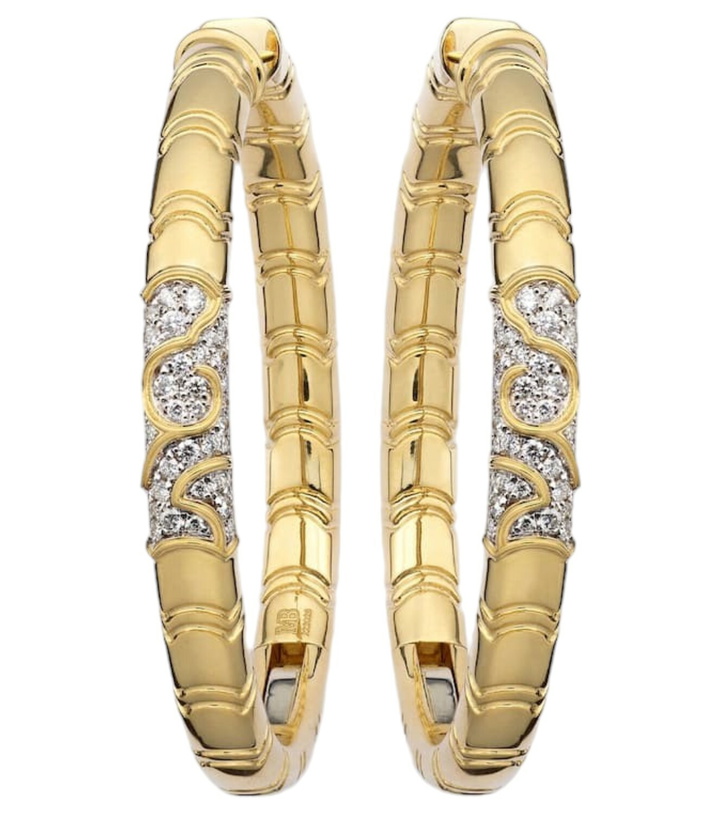 Photo: Marina B Ondine 18kt yellow gold hoop earrings with diamonds