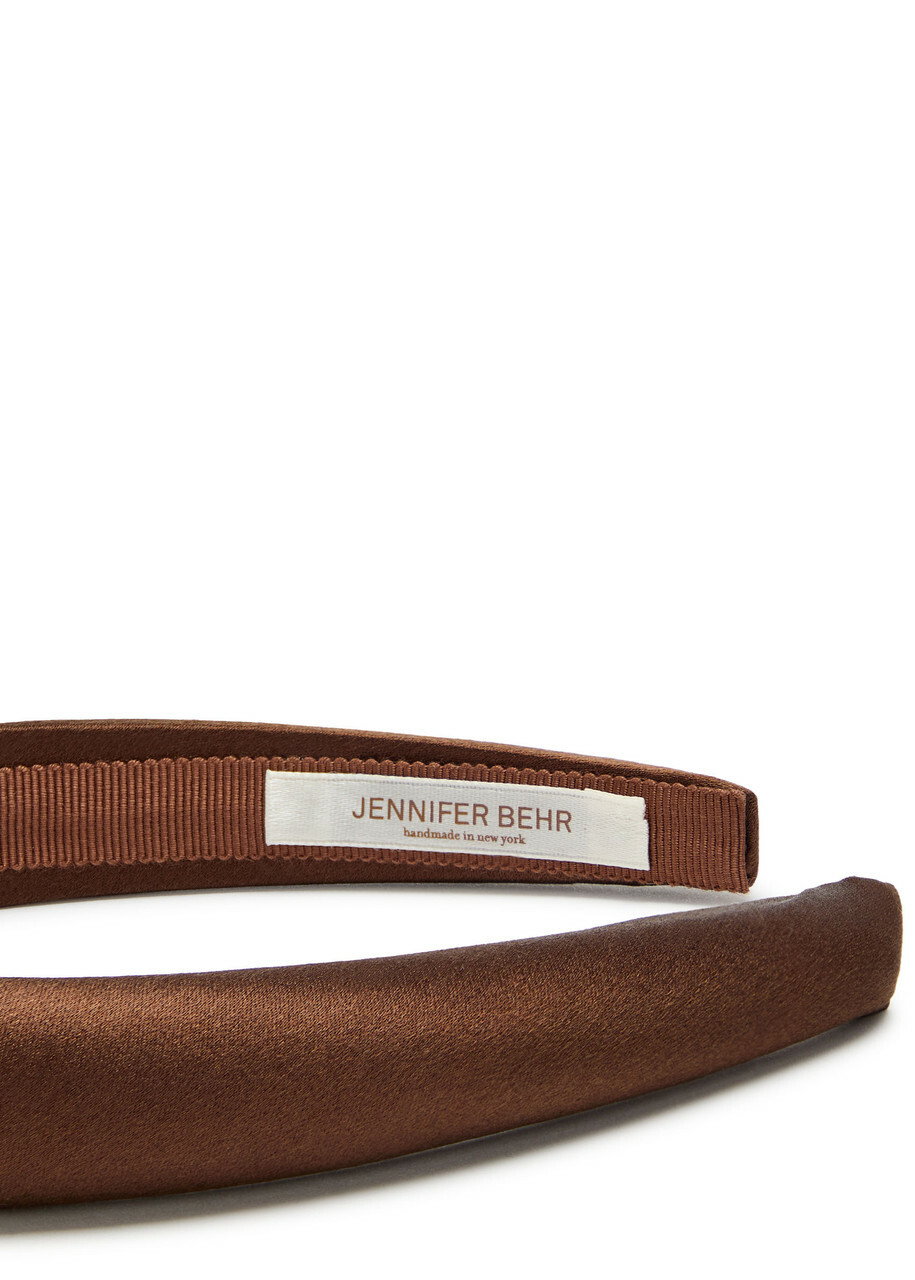 Jennifer Behr Tori Padded Silk-satin Headband - Brown - One Size
