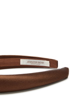 Jennifer Behr Tori Padded Silk-satin Headband - Brown - One Size