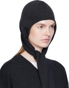 LEMAIRE Gray Fine Wool Head Scarf Hood