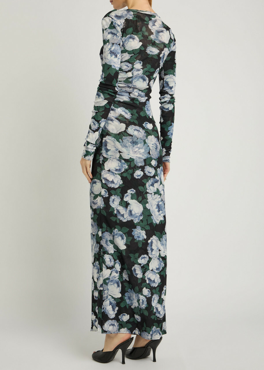 Stella Mccartney Bunch of Roses Floral-print Mesh Maxi Dress Multicoloured 1