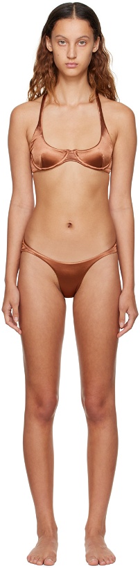 Photo: Isa Boulder SSENSE Exclusive Brown Heart Bikini Set