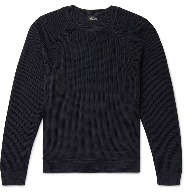 Photo: A.P.C. - Slim-Fit Knitted Sweater - Navy